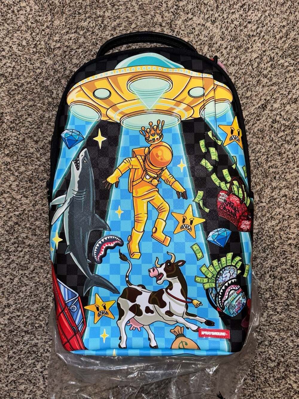 Sprayground Space Warped RMX DLXSV Backpack. NWT. Full size
